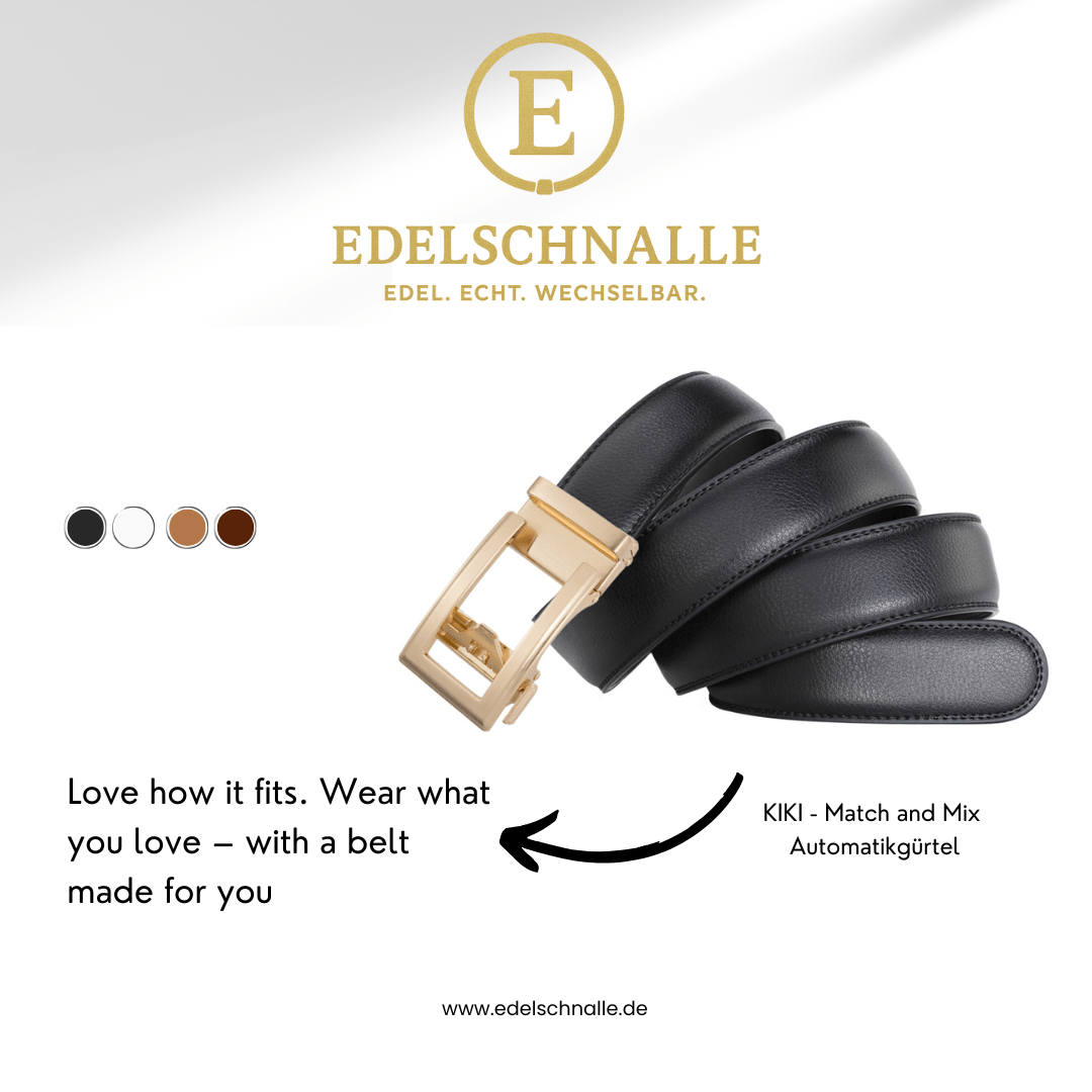Automatikgürtel Damen goldfarbige Schnalle, KIKI - Mix & Match - edelschnalle