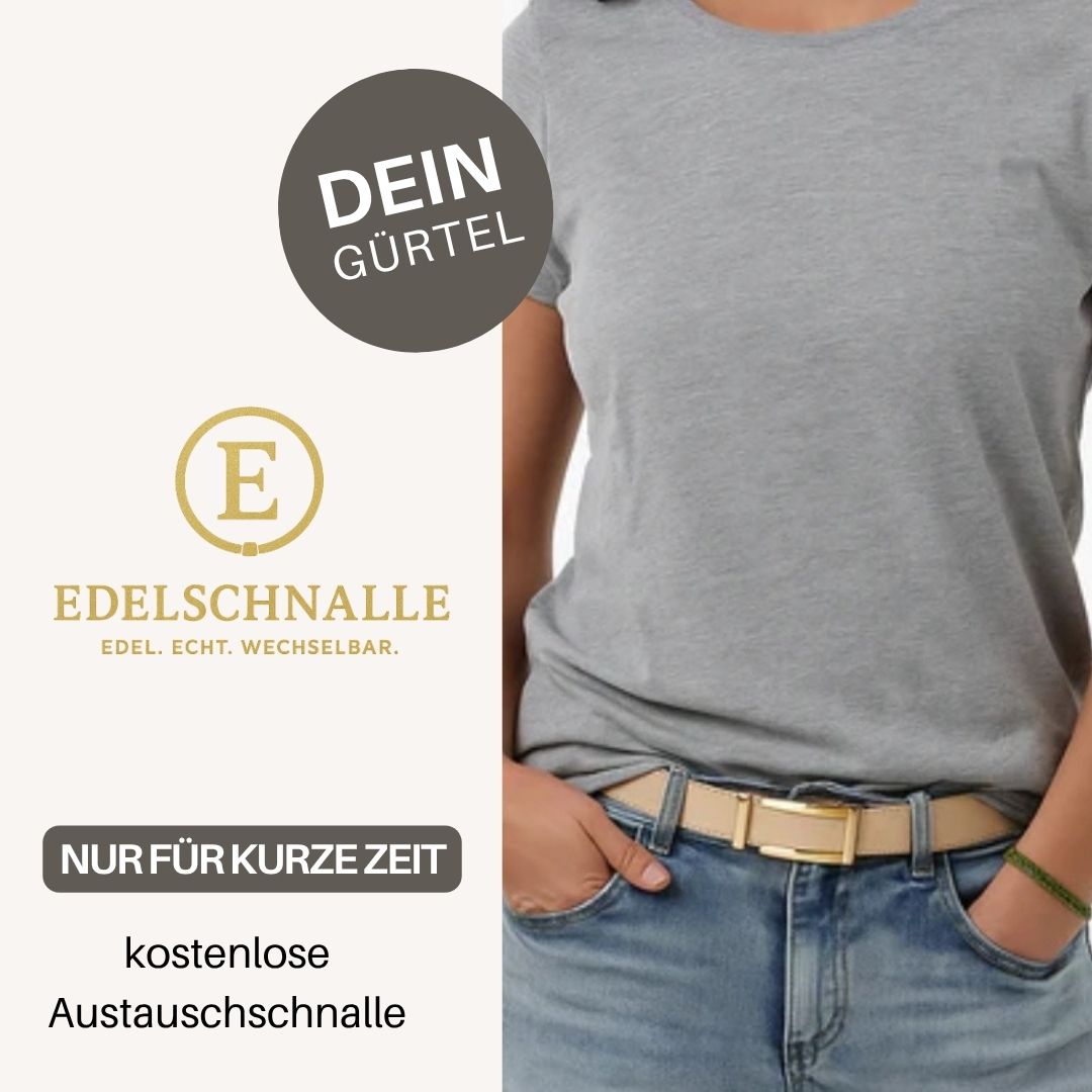 Automatikgürtel Damen und Herren goldfarbige Schnalle, KIKI - Mix & Match - edelschnalle