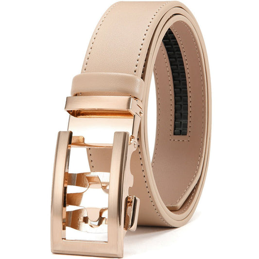 Automatikgürtel Damen und Herren goldfarbige Schnalle, KIKI - Mix & Match - edelschnalle