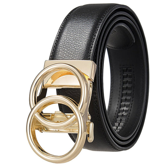 Automatikgürtel Damen und Herren goldfarbige Schnalle, Velna - Mix & Match - edelschnalle