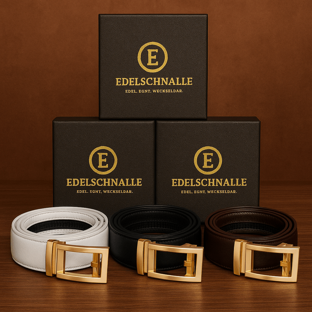 Automatikgürtel Damen und Herren silberfarbige Schnalle - KIKI - Mix & Match - stufenloser Gürtel - edelschnalle